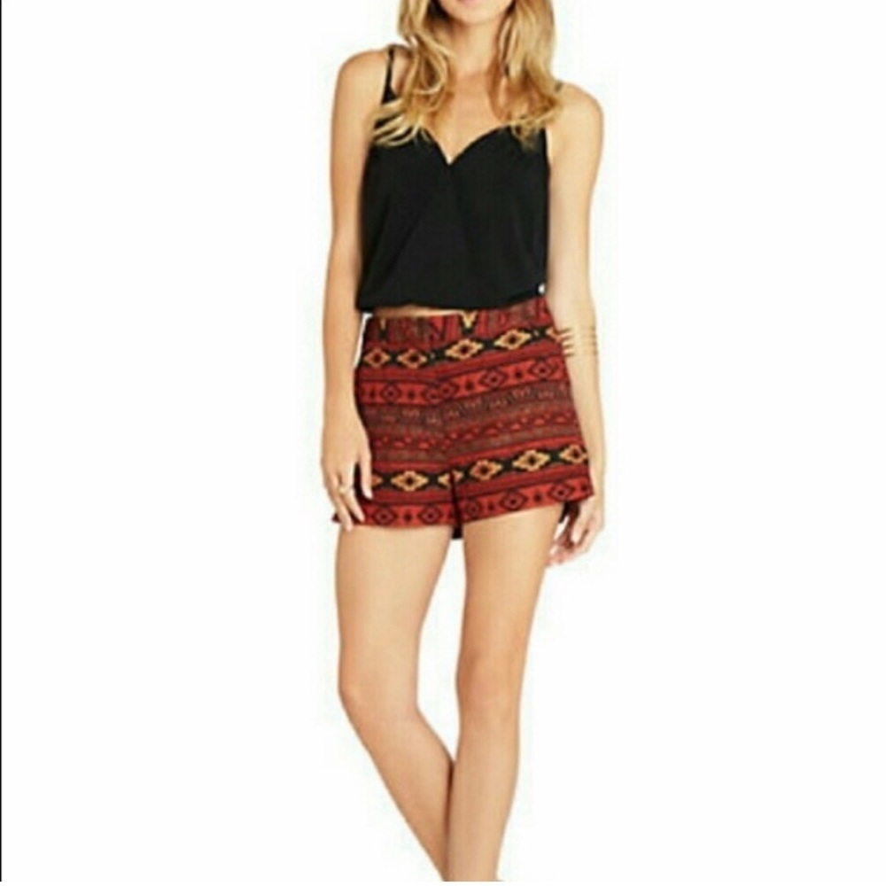 Bcbgmaxzaria Tribal Print Red Shorts size 8 like new